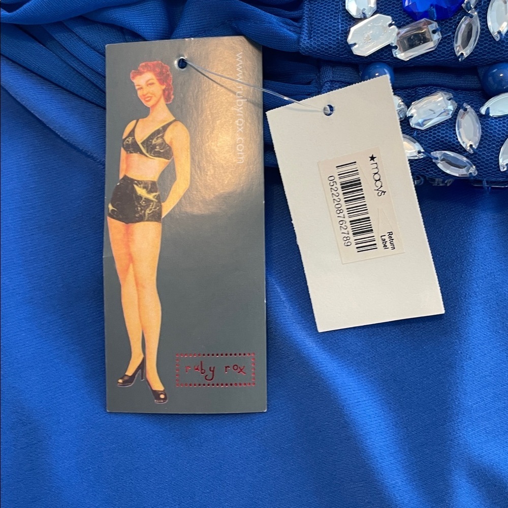 Ruby Rox Vibrant Blue One-Shoulder Dress - Picture 3 of 6